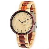 North King Quarz-Uhren-Damen Wasserdicht mit kreativen Band Gemacht aus Holz, Damenuhr, Perfekte Handgelenk zusehen, Wie Ein Geschenk für psychische Ende