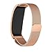 Produktbild Liqiqi Ersatzarmband für Garmin Vivofit 2 Milanaise-Magnetschlaufen Edelstahl Uhrenarmband mit einzigartigem Magnetverschluss Metall Armband Zubehör für Garmin Vivofit 2 Rose Gold