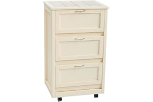 LIBEROSHOPPING.EU - LA TUA CASA IN UN CLIK Carrello da cucina mobiletto 49x38xh83 LANDHELL LUSSO con ante a ribalta e ruote per casa giardino (Avorio)