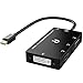 Price comparison product image Rankie 4 in 1 Mini DisplayPort to HDMI, DVI, VGA and Audio Adapter, 1080P Converter, Black