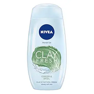NIVEA Women Body Wash, Clay Fresh Ginger & Basil Shower Gel, for Deep Cleansing & Velvety Soft Skin, 250 ml
