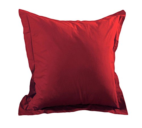 Lovely Casa T14820008 Alicia Taie avec Volant Coton Rouge 65 x 65 cm
