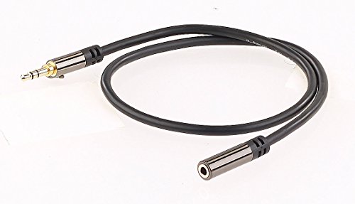 auvisio 3,5-mm-Klinken-Verlängerungskabel, Stereo, 0,5 m, vergoldet - 3