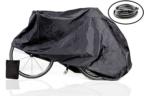 Preisvergleich Produktbild Wasserdichte Fahrradgarage - inklusive Fahrradschloss - hochwertige Fahrradschutzhülle - extra große und robuste Fahrradabdeckung - 200x70x110cm schwarz