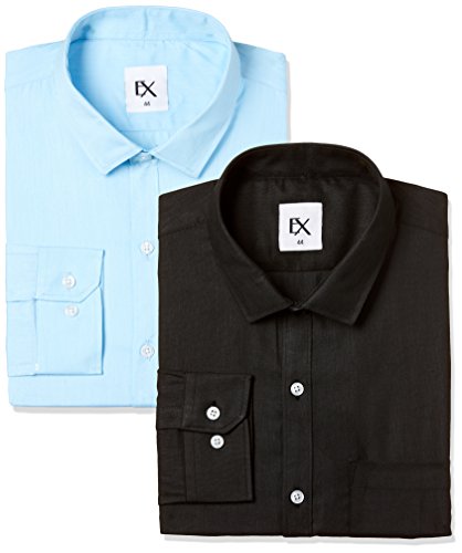 Ex by Excalibur Mens Solid Regular Fit Formal Shirt (Pack of 2) RS.675 (55.00% Off) - Amazon