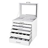 Songmics Schmuckschatulle Schmuckkästchen 6 Ebenen mit 5...