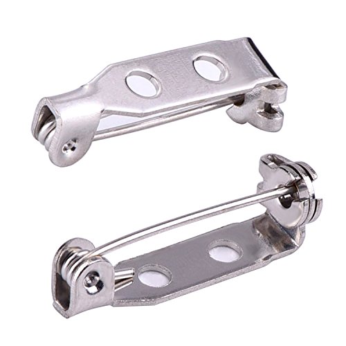 Mudder 100 Stück Silber Ton Pin Brosche Broschennadeln Sicherheitsnadeln Namensschild, 3/ 4 Zoll - 5