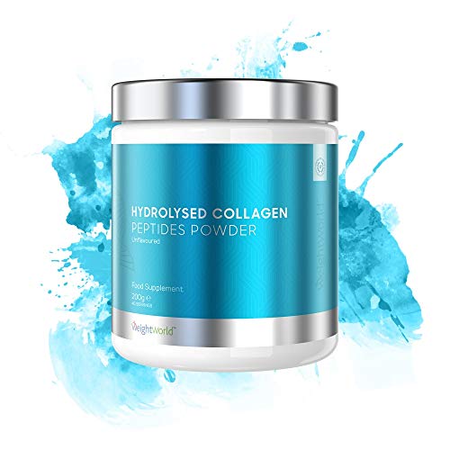 WeightWorld Peptídos de Colágeno Hidrolizado - Colágeno En Polvo Hidrolizado Puro de Origen Natural y Animal - Mejora El Rendimiento Muscular y Ayuda A Proteger Las Articulaciones y La Piel - 200gr