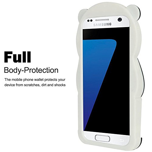 Hcheg funda de silicona dise  o negro panda para Samsung Galaxy S7 - Un dise  o elegante y una protecci  n   ptima  1XProtector de pantalla
