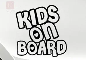 ISEE 360 Kids On Board Funny Vinyl Car Sticker Decal Sign Black (15.00 cm 14.60 cm)