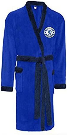 New Official Chelsea FC Soft Fleece Football Dressing Gown Bath Robe Nightwear Blue Mens