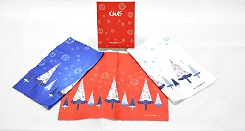Christmas-Themed Set of 3 100% Microfibre Cloths for Cleaning PC Screens and Glasses