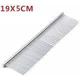 jellbaby Big Edelstahl Pets Pflege Kamm für Big Katzen/Hunde/Pferde/Hasen/Hamster 19cm Metall Hund Kamm für grob (groß)