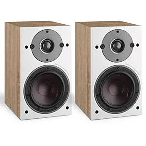 DALI OBERON 1 Award Winning 2-Way 100W RMS Ultra Compact Bookshelf Speaker with 5.25 SMC Based Wood Fibre Cone Woofers, 29 mm Soft Dome Tweeter and Wall-mounting - Light Oak (Pair)