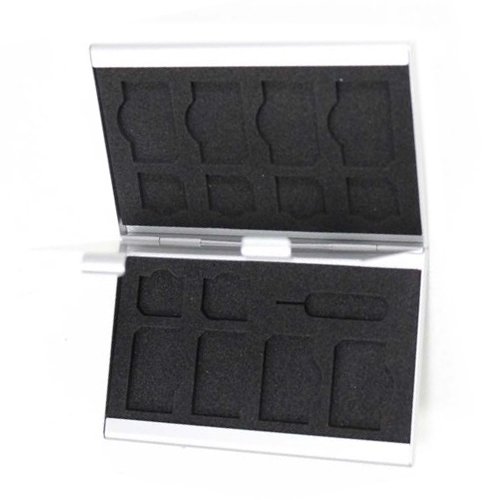 SIM Micro SIM Box Geschenk – TOOGOO(R) 15 in1 Aluminum SIM Micro SIM Speicherkarte Karten Tasche Huelle Etui Halter Metall Schutz Case Box Geschenk - 2