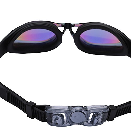 Experten Schwimmbrille von Bezzee Pro Farbe Objektiv Gläser, Antibeschlagbeschichtung, Wasserdicht, Anpassbar, Schwimmbrille für, Erwachsene 180 ° WeitwinkelSicht, FürMänner Frauen, Beinhaltetein Schutzetui & Ohrstöpsel - 6