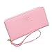Produktbild Piebo Damen Clutch Mode Handtasche Schultertasche Unterarmtasche PU Leder Reißverschluss Damentasche Portemonnaie (HeiRosa)