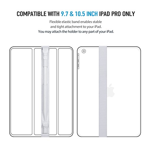 Apple Pencil Halter, Fullmosa® Hochwertige Kunstleder Stifthalter Apple Pencil Hülle Etui mit USB-Adapter-Tasche für iPad Pro 9.7 & iPad Pro 10.5,Weiß - 5