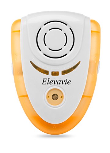 Elevavie Repelente Ultrasónico de Plagas – Control de Antiplagas avanzado – profesional de control de plagas para roedores, Cucaracha, ratas, hormigas, arañas,, mosquitos y hormigas - Pet Friendly con (Auto Luz de Noche )(Frecuencia ajustable, efectivo 120 metros cuadrados.)