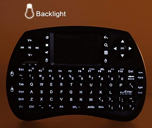 Hintergrundbeleuchtung Mini drahtlose Tastatur 2.4Ghz Schnurlose Tastatur mit Touchpad Maus Wireless Backlit Keyboard mit wiederaufladbare Batterie für Android tv box, Smart TV, Raspberry pi, HTPC, Mini PC, Google Smart TV, Linux, Windows, Mac - 2