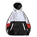 Produktbild Hirolan Herren' Kapuzenpulli Patchwork Herbst Bomberjacke Winter Lange Ärmel Reißverschluss Strickjacke Oberteile Parka Outwear Überzieher Übergangsjacke Fliegerjacke Sportjacke (XL, Weiß)