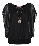KRISP Womens Oversized 2 in 1 Chiffon Blouse Kimono Cap Full Sleeve Tops Necklace Tunic Casual