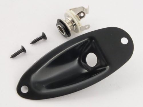 Jack Plate &amp; Socket for STRATOCASTER Electric Guitars - BLACK