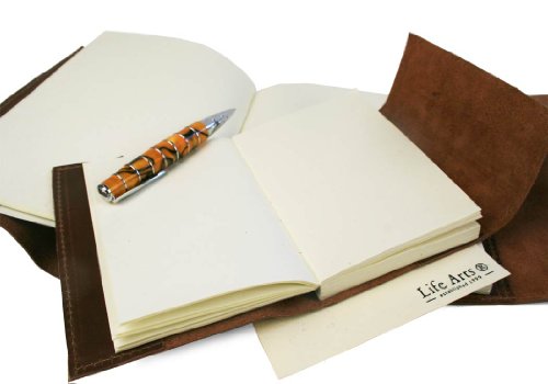 Attache Nachfüllbares Notizbuch handgefertigt mit Ledereinband Braun Large (21cm x 15cm x 2cm) - 3