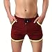 Produktbild Kurz Hosen Herren, Sunday Mode Männer Baumwolle Shorts Hosen Gym Sport Jogginghose Casual Strand Kurzhosen Solide Outdoor Sports Hosen (Rot, S)