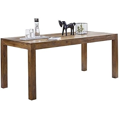 WOHNLING table ˆ manger en bois massif Sheesham 120 x 60 x 76 cm Table ˆ manger design table de cuisine style campagnard moderne table en bois brun foncŽ naturel produit solide mobilier en bois rectangulaire rŽelle bois non traitŽ