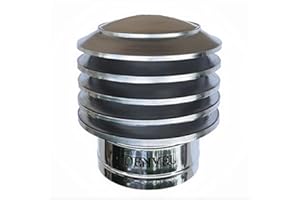 DENVEL 170mm Lamellenaufsatz Edelstahl Schornsteinabdeckung Kaminaufsatz Kaminhut Kaminhaube Kaminabdeckung Kamin Schornsteinaufsatz Luftungsaufsatz Lamellenabdeckung Lamellenhut Lamellenhaube (Ø 170mm)