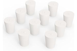 FunChem 10er Packung Solider Gummistopfen, Größe 2#, Weiß Konisch Zulaufend für Laborverschlüsse und Stopfen