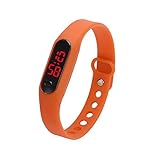 Lazzgirl Datum-Sport-Armband-Digital-Armbanduhr der Gummi-LED-Frauen der Männer Weiß(Weiß,One Size)