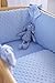 Clair de Lune Dimple Rocking Crib/ Cradle Quilt and Bumper Set (Blue)