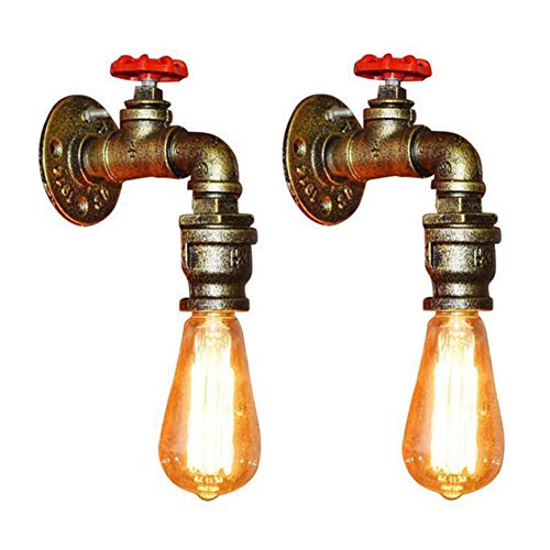 Preisvergleich Produktbild YHSGD Retro Wandleuchten LED Wasserrohr Schmiedeeisen Industrielle Innenleuchte für Balkon Korridor Bar Beleuchtung