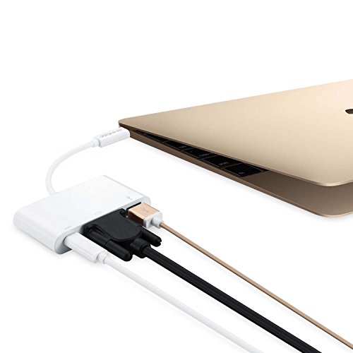 Axxbiz CableBiz-C012W, 3.1 USB-C auf VGA Multiport Adapter – Auflösung bis zu 1920×1200 – 3 in 1 Port (VGA, USB-A, USB-C) - 4