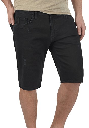 Redefined Rebel Monfire Short en Jean Pantalon Court Denim pour Homme Extensible Coupe Régulaire, Taille:M, Couleur:Black