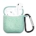 Produktbild Wanshop Kompatibel für AirPods Schutzhüllen-Silikonhülle mit Karabiner Perfekte Passform,Kratzfest, Soft Skin Silikon-Schutz-Hülle für Apple AirPods Case (Grün)