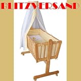 Komplette Babywiege Babybett Stubenwagen Schaukelwiege Wiege Babybett gelb 51365-02 - 5