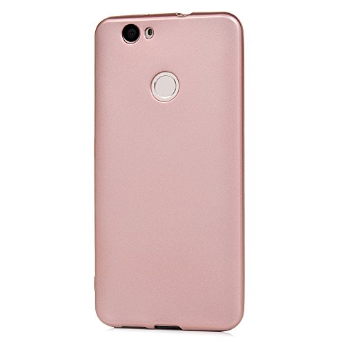 Lanveni Huawei Nova Hülle, Handyhülle Huawei Nova Hülle Etui Protective Case Cover TPU Silikon Schutzhülle Bumper Handytasche TPU-Bumper Weiche Silikon Case mit Glänzender Oberfläche Cover Design (Rose Gold) + 1 x Stylus Stift + 1 x Staubdichte Stecker - 4