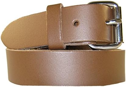 Mens 100% Real Leather 1.25 Inch Plain Casual Smart Trouser Belt