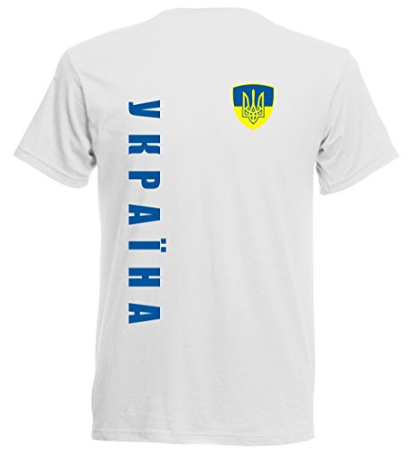 Ukraine EM 2016 T-Shirt Trikot – Übergröße 3XL – 5XL – weiss 10 (5XL)