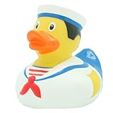  Patito de Goma Pato Marinero, Pato de Goma, Patito, Pato de Baño, Pato de Chirrido, Figura Coleccionable, Juguete de Baño, LiLaLu, 1988