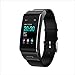 Produktbild XHZNDZ Fitness Activity Tracker, Smart Watch mit Pulsmesser Wireless Waterproof IP67 Armband HR Armband Schrittzähler Tracking Schritte Schlaf IOS und Android Smartphones (Farbe : Schwarz)