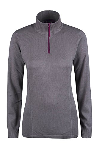 Mountain Warehouse Soul Womens Knitted Zip Neck Top Grey 12