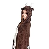 Très Chic Mailanda Halloween Kostüm Cartoon Tier Cape Mantel Jacke Cosplay Poncho Weich Klimaanlage Umhang (One Size, Rentier)