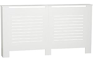 URBNLIVING Modern Wooden Radiator Cover MDF Grill Shelf Cabinet Furniture (White, Large)