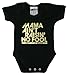 Mama Ain't Raisin No Fool Baby Bodyvest Cool baby gift for HipHop baby (0-6 months BLACK GOLD)