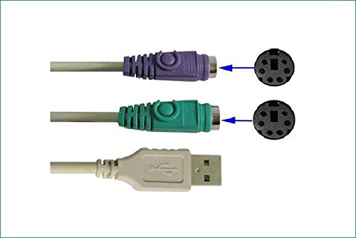 DaoRier USB zu PS/2 PS2 Adapter 2 X Mini-Din 6 Buchse USB A Stecker 2x Maus Tastatur an USB, 3 Stück - 2