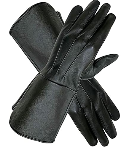Gants En Cuir Véritable Pour LARP Et Moyen Âge - Taille M, Noir, Robustes, Pour Hommes Et Femmes